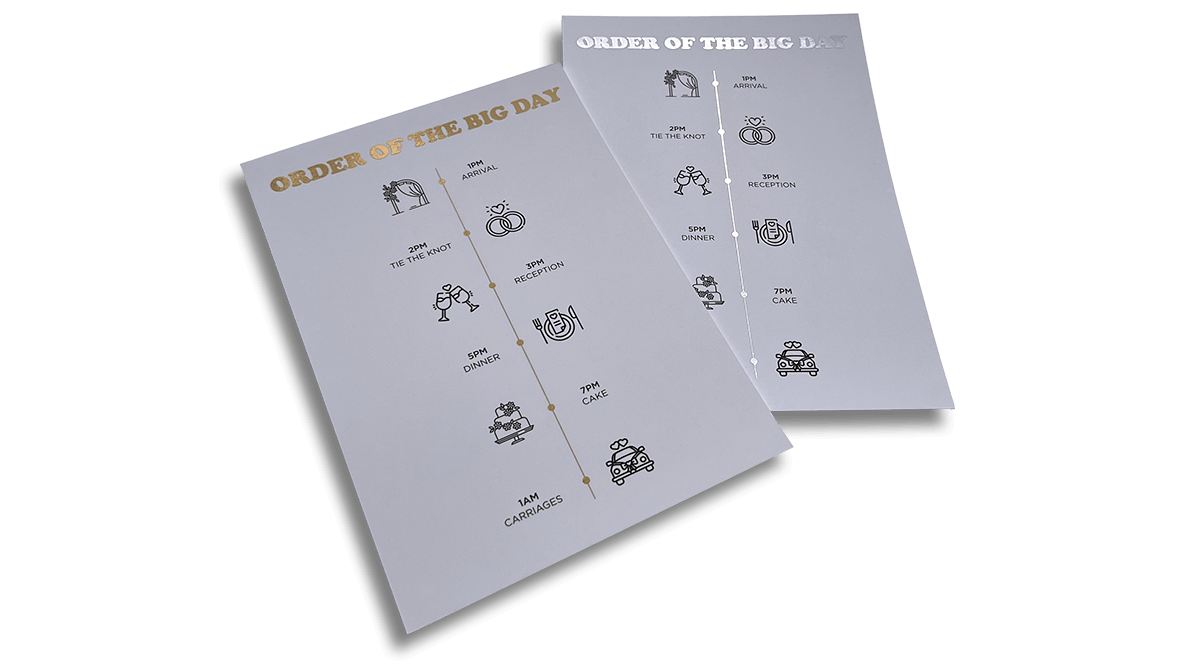 Foiled Order of Service Cards